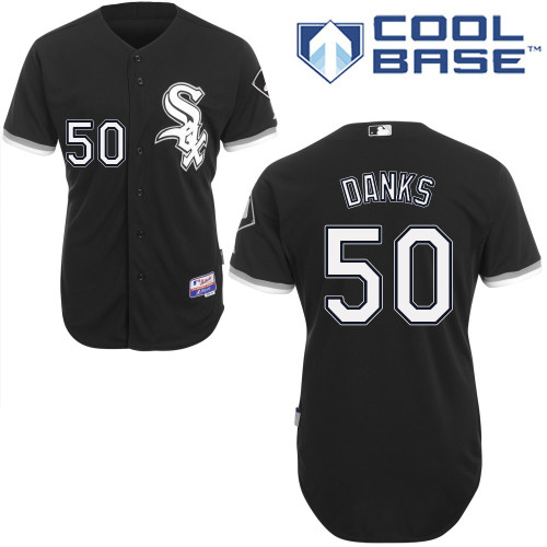 John Danks #50 MLB Jersey-Chicago White Sox Men's Authentic Alternate Home Black Cool Base Baseball Jersey